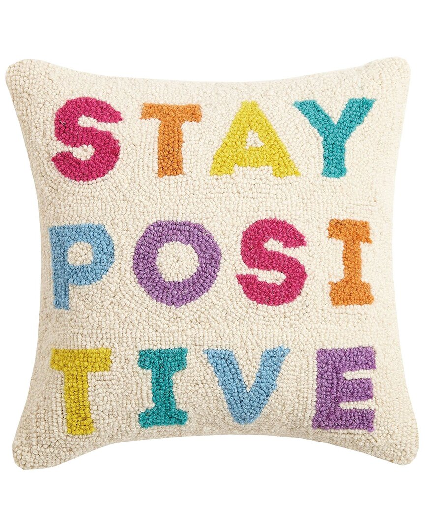 Makers Collective Stay Positive Wool Hook Pillow
