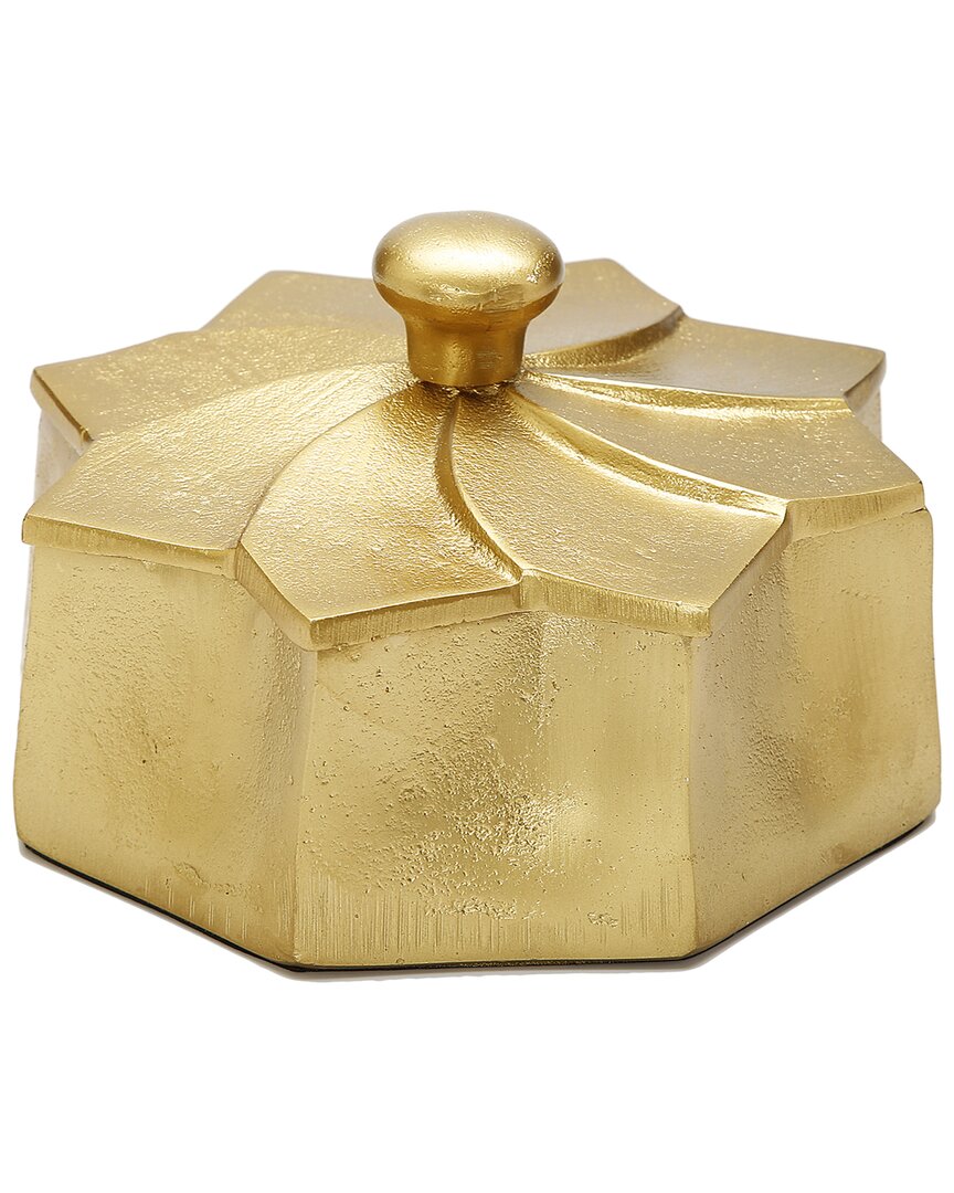 Alice Pazkus Flower Shaped Jar In Gold