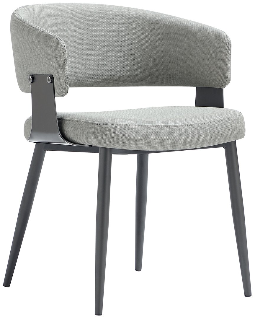 Manhattan Comfort Luce Stone Grey Textured Leather In Gray
