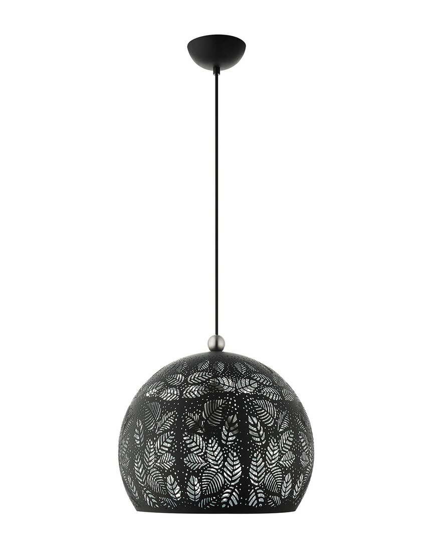 Livex Lighting 3-light Black With Brushed Nickel Accents Pendant