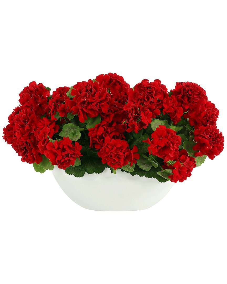 Creative Displays Discontinued  Uv Protected Outdoor Red Geranium Flower Arrangement In Multi