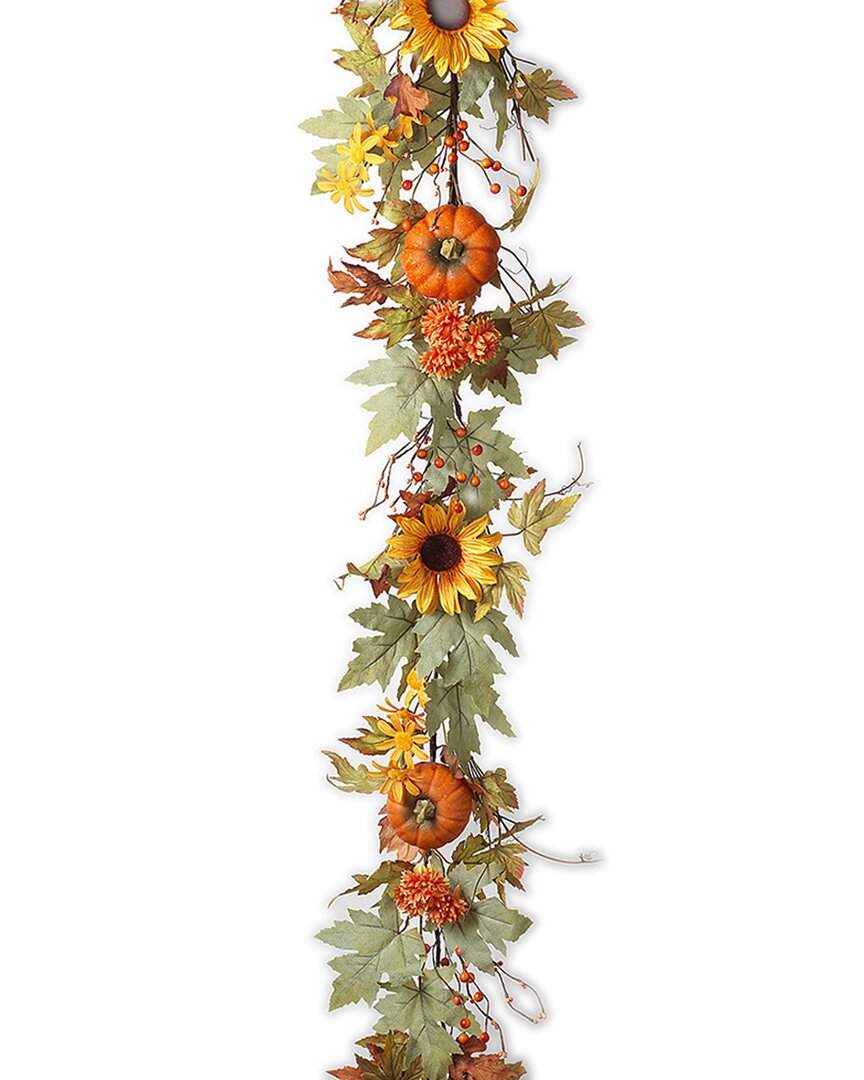 Gerson International Autumn Fall Harvest Garland With Pumpkin And Berry Accents
