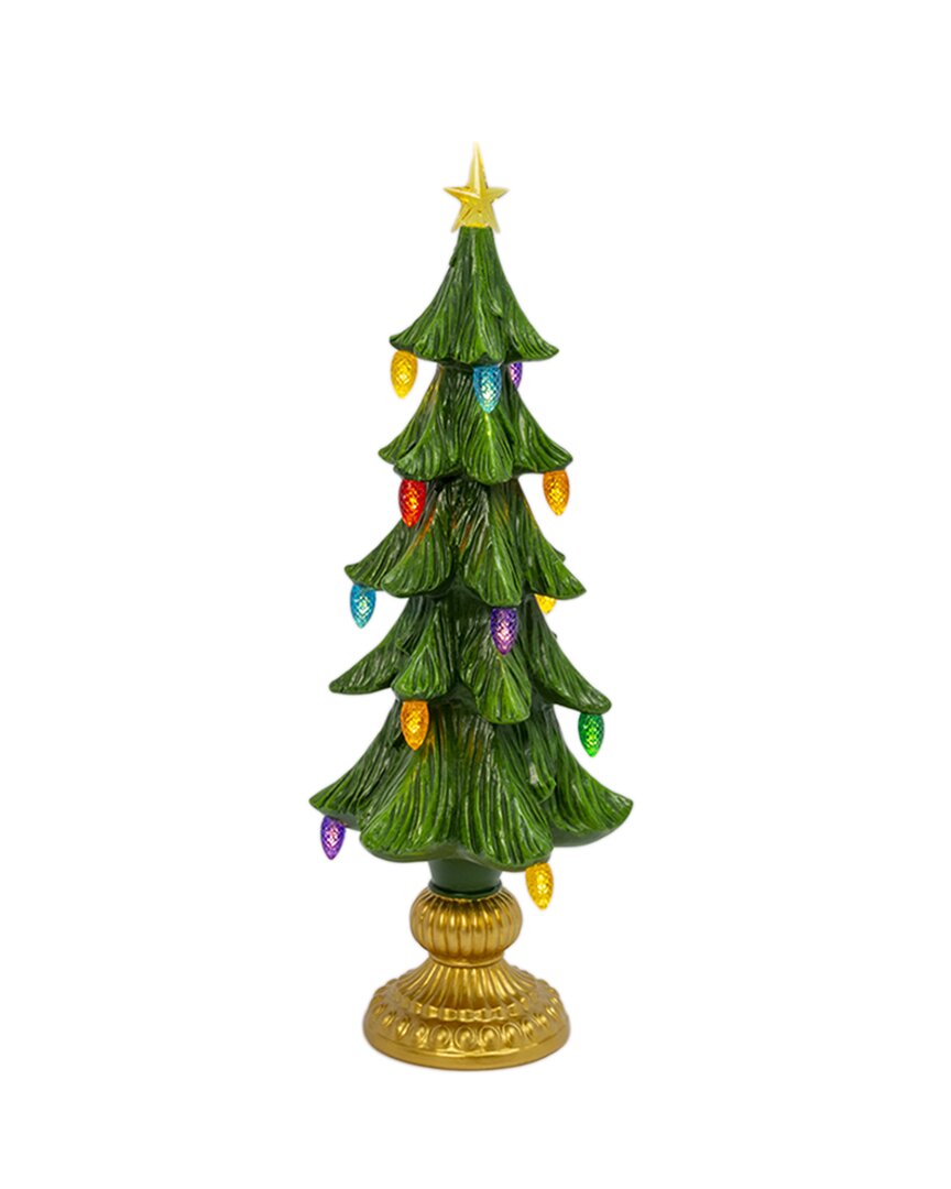 Gerson International ™ Lighted Green Traditional Christmas Tree, Battery Operated