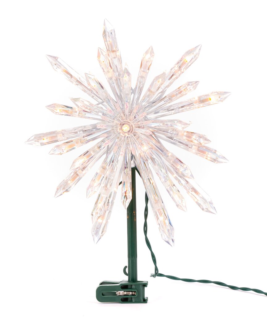 Gerson International Starburst Holiday Christmas Tree Topper With Warm Led Lights