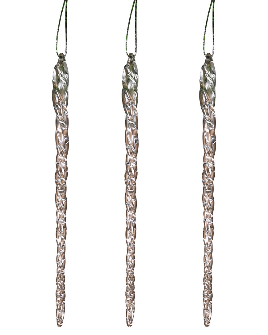 Gerson International ™ 20-pack, Real Spun Glass Hanging Icicle Ornaments (set Of 3, 60pc Total)