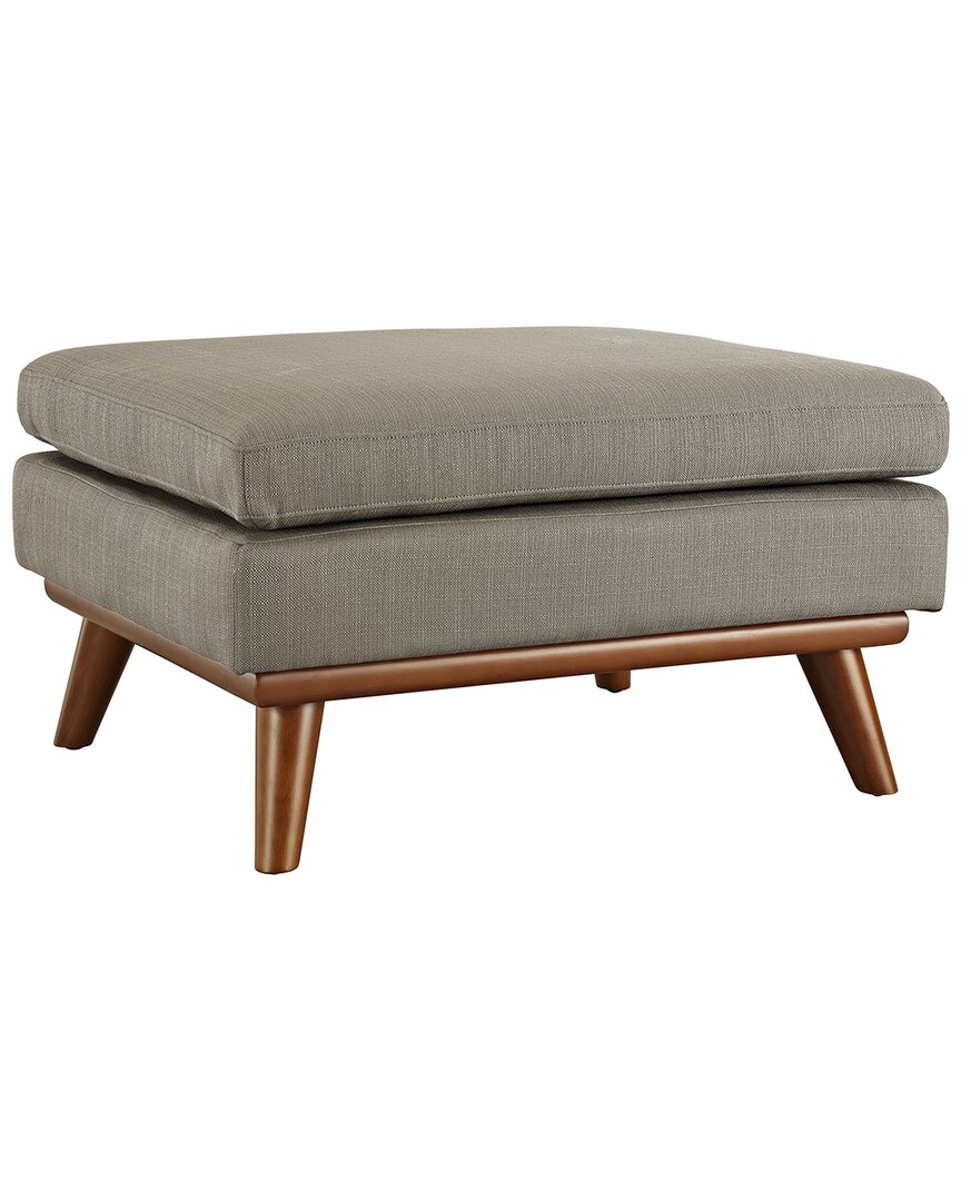 Modway Engage Upholstered Fabric Ottoman In Grey