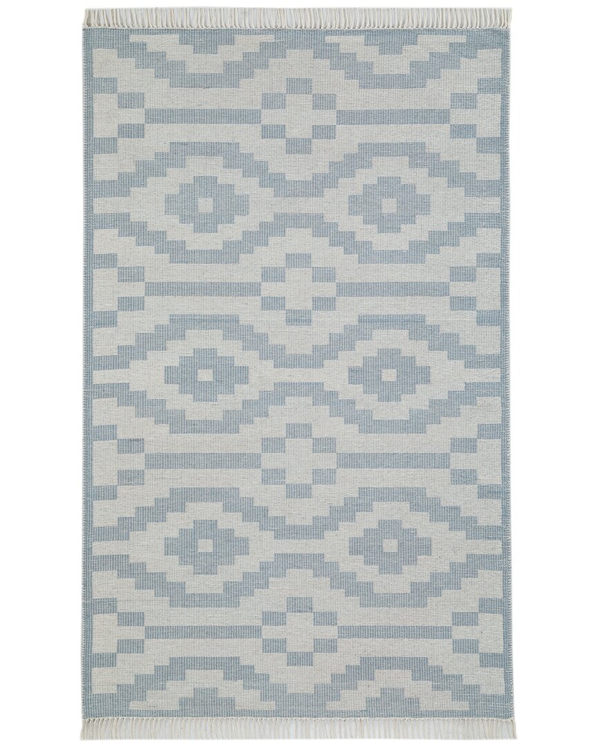 Obeetee Flatweave Aurora Wool Rug In Blue