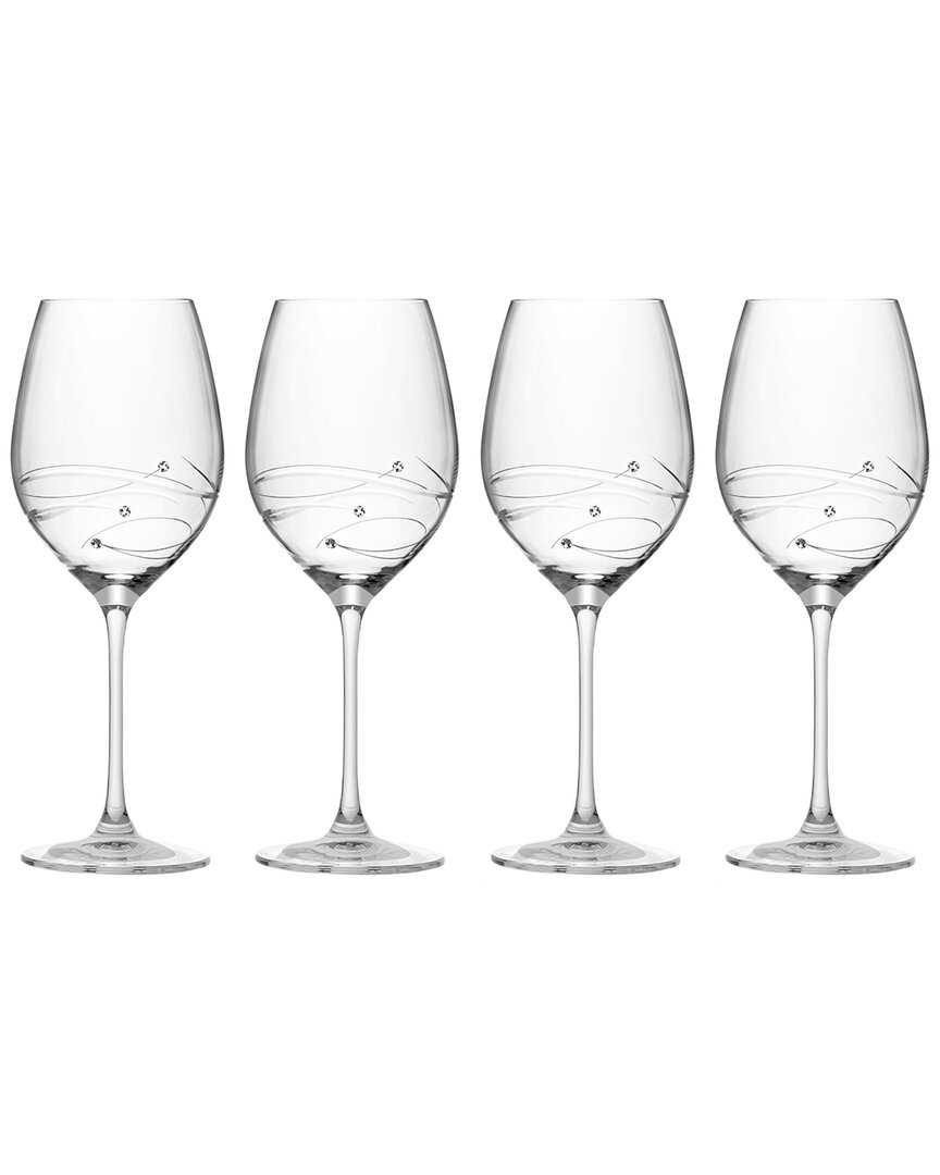 Barski European Handmade Lead-free Crystalline Swarovski Sparkle Red Wine Glasses Set Of 4 In Clear
