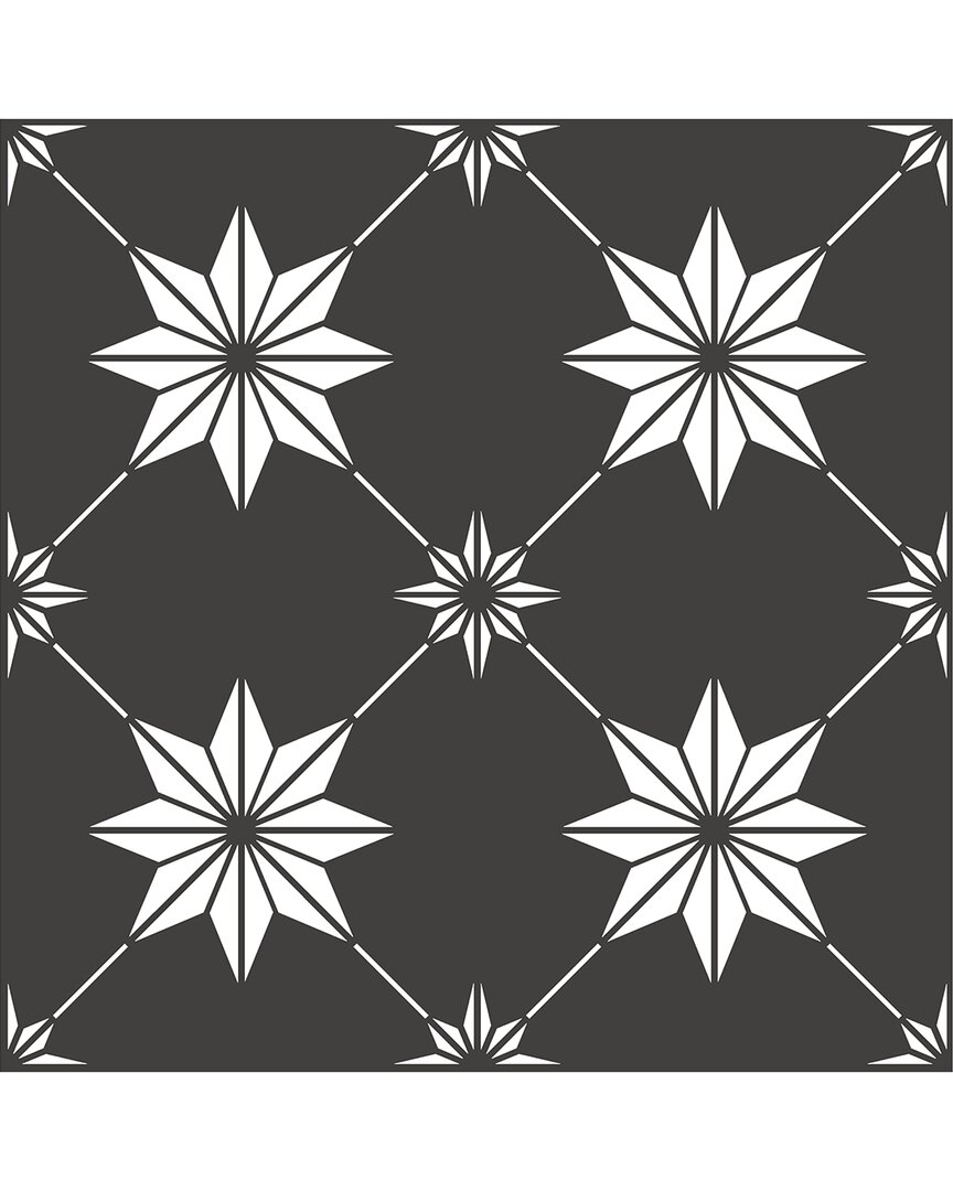 Floorpops Rigel Peel & Stick Floor Tiles Set Of 20 In Black