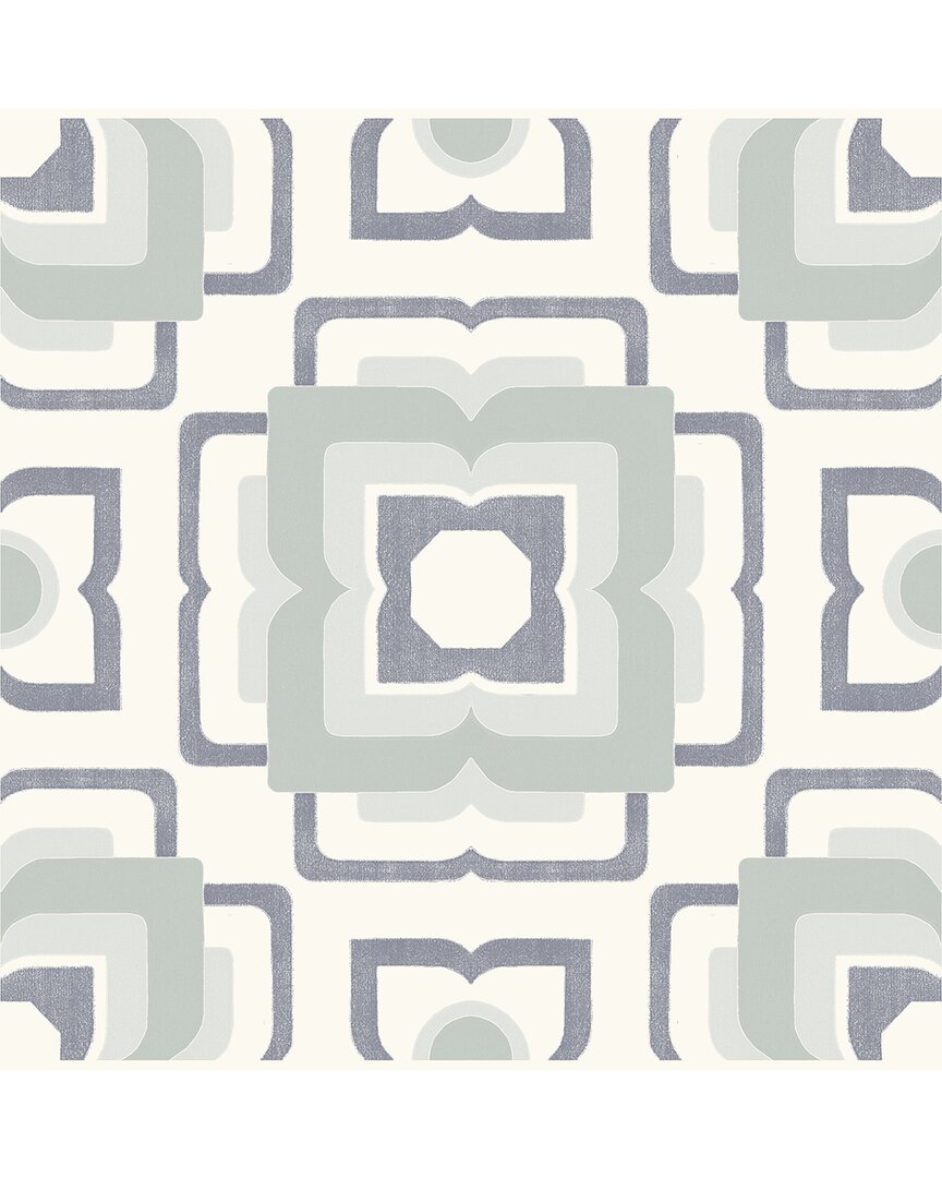 FLOORPOPS FLOORPOPS TEAL POSEY PEEL & STICK FLOOR TILES SET OF 20