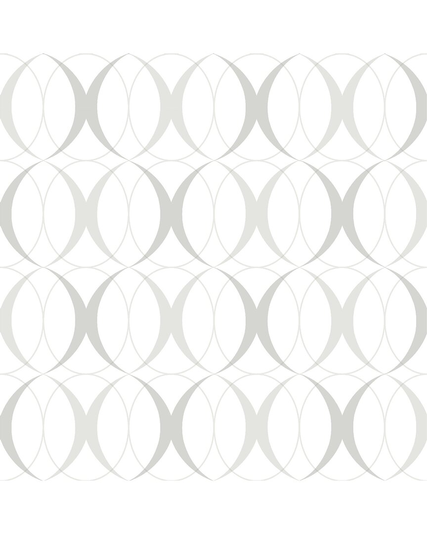 NUWALLPAPER NUWALLPAPER CIRCULATE LIGHT SILVER PEEL & STICK WALLPAPER