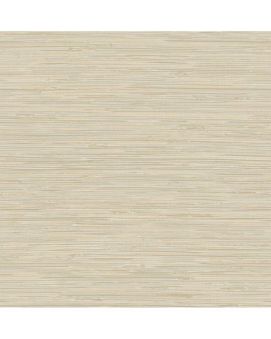 Nuwallpaper Tibetan Grasscloth Cream Peel & Stick Wallpaper In White