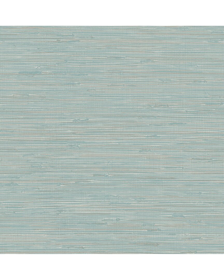 Nuwallpaper Tibetan Grasscloth Teal Peel & Stick Wallpaper In Blue