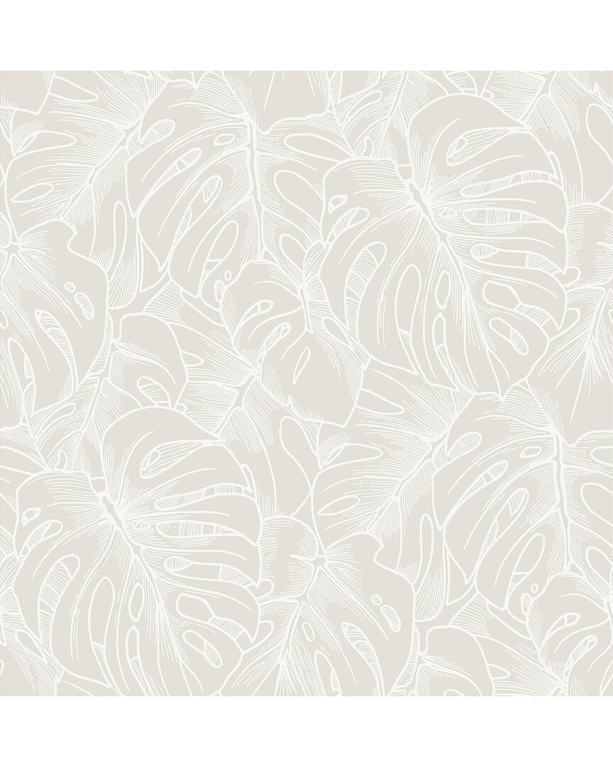 SCOTT LIVING SCOTT LIVING WHITE BORNEO PEEL & STICK WALLPAPER