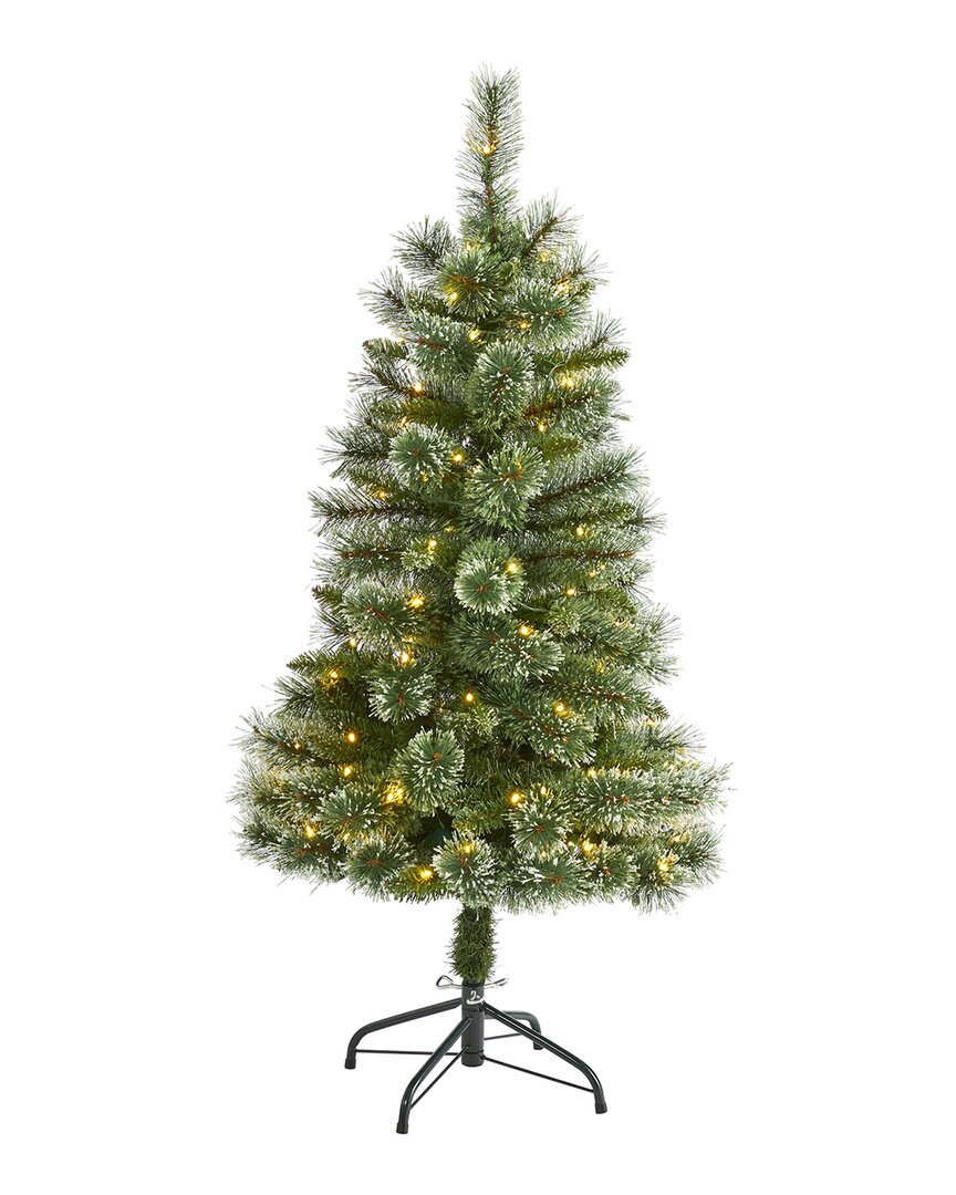 Nearly Natural Wisconsin Slim Snow Tip Pine Artificial Christmas Tree In Green