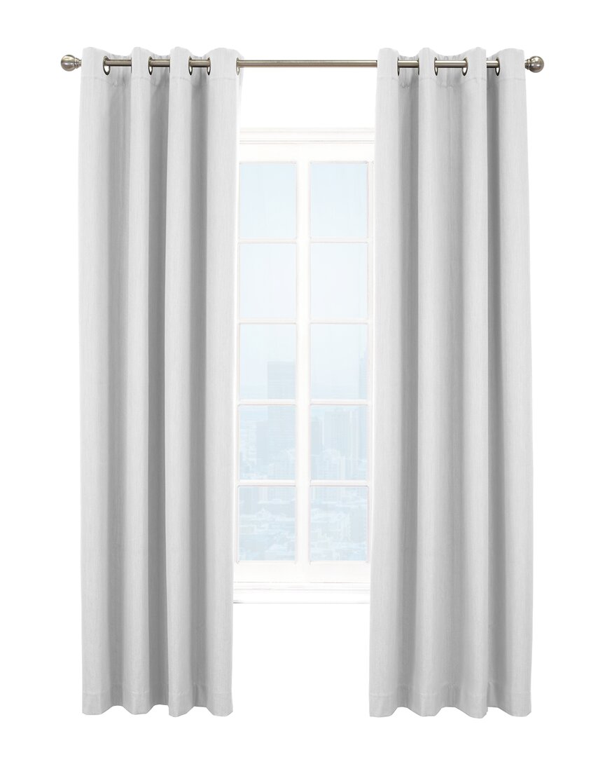 Thermaplus Textured Foamback Blackout Curtain Single Panel In White