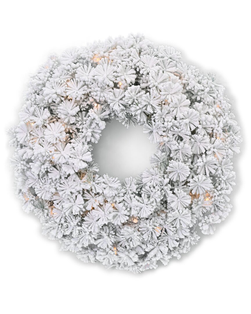 Seasonal Llc Seasonal Decor Flocked Winter Fir 24 Flocked Hard Needle Wreath
