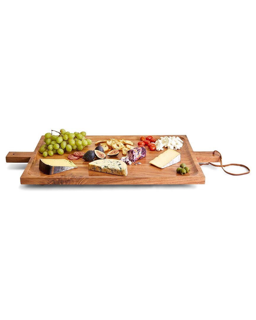 Two's Company Gatherings Footed Serving Tray With Handles In Beige