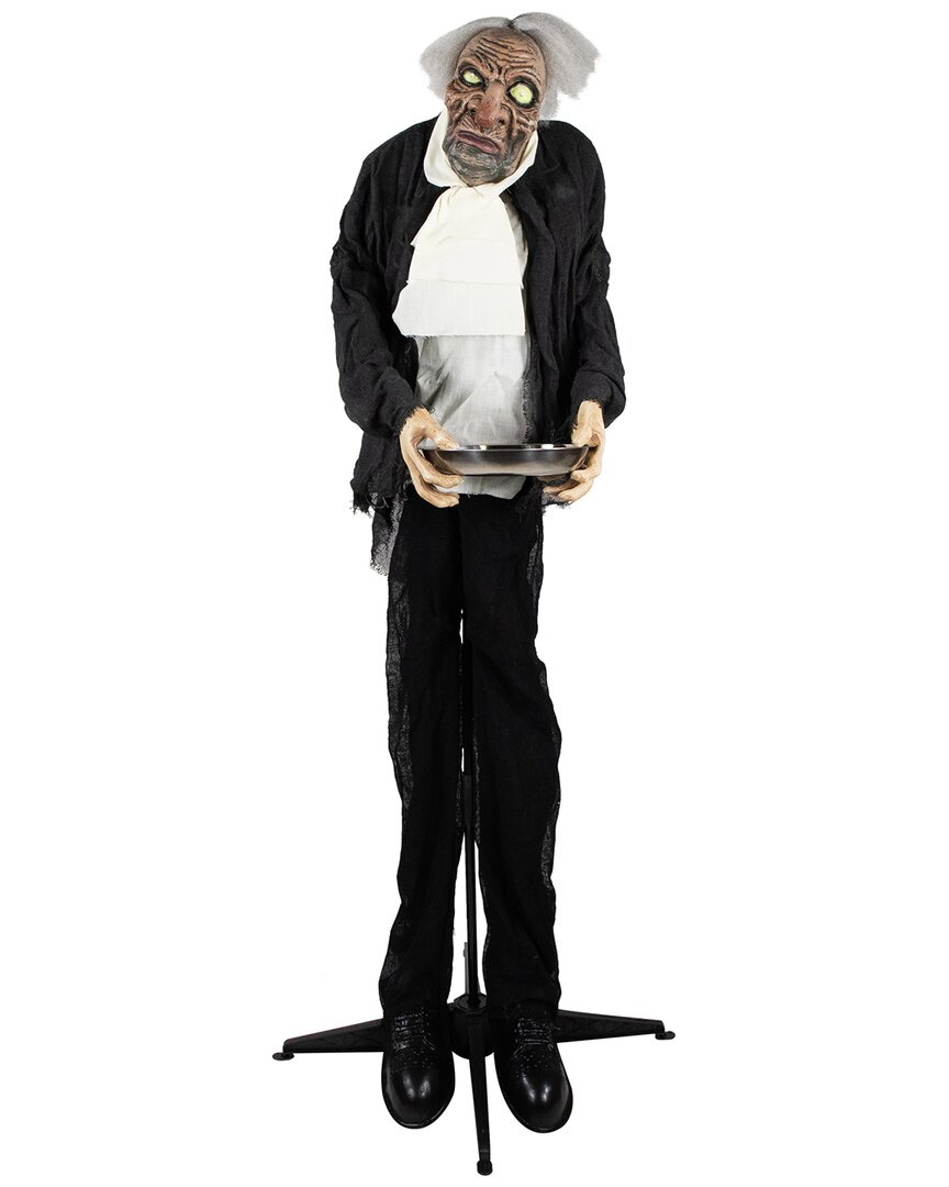 Northlight 5.5ft Led Lighted Animated Butler With Sound Decoration In Gray