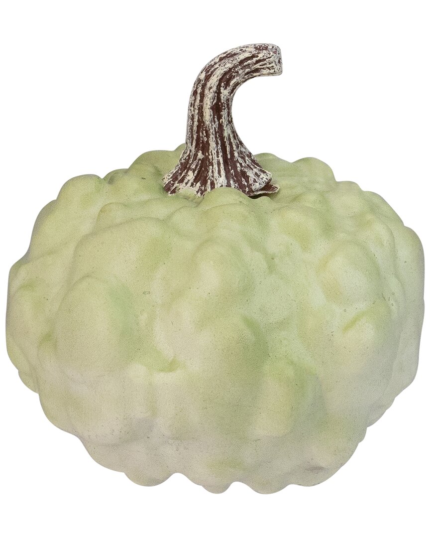 Northlight 5.5in Textured Pumpkin Fall Harvest Table Top Decoration In Green