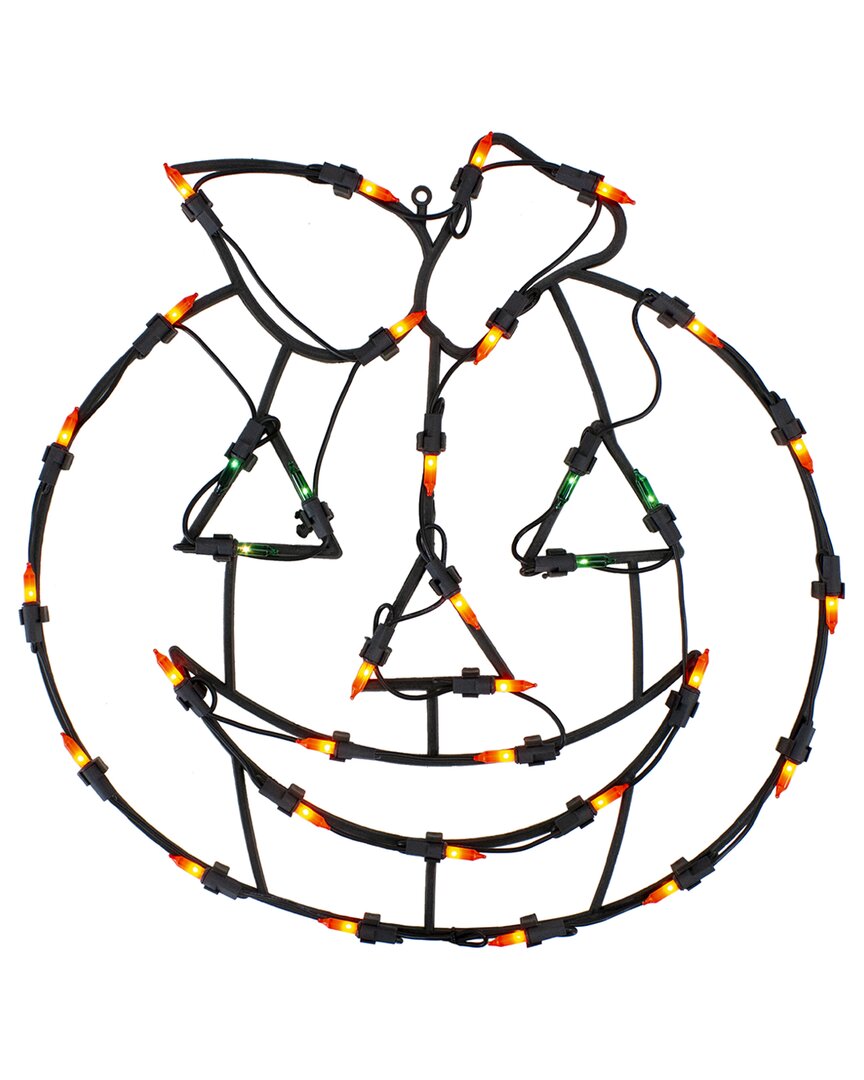 Northlight 14in Lighted Jack-o-lantern Halloween Double Sided Window  Silhouette In Orange