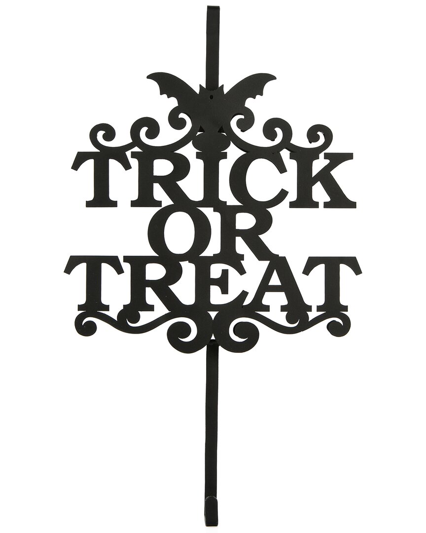 National Tree Company 19in Halloween Trick Or Treat Wreath Hanger In Black