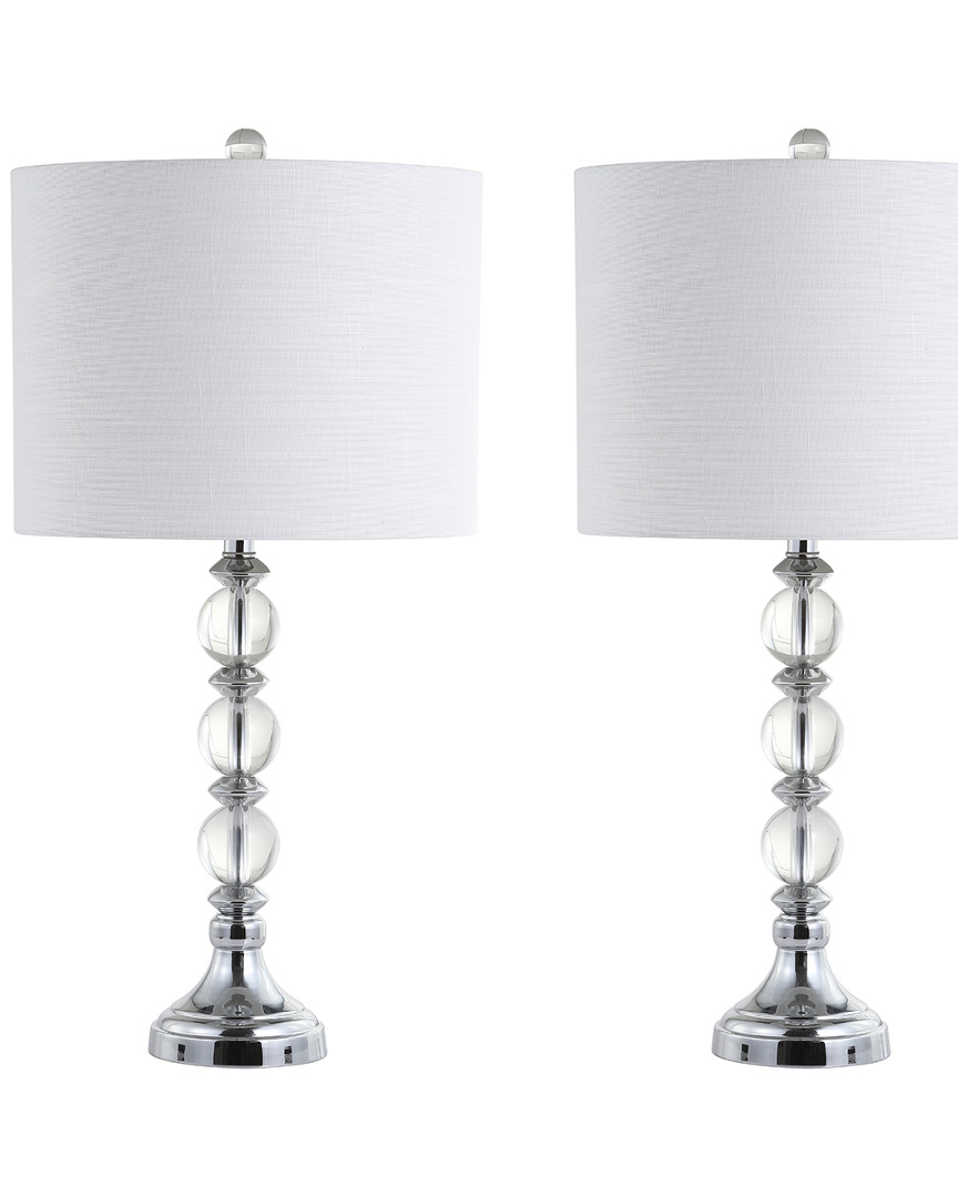 Jonathan Y Designs 26in Set Of 2 Paul Crystal & Metal Led Table Lamps