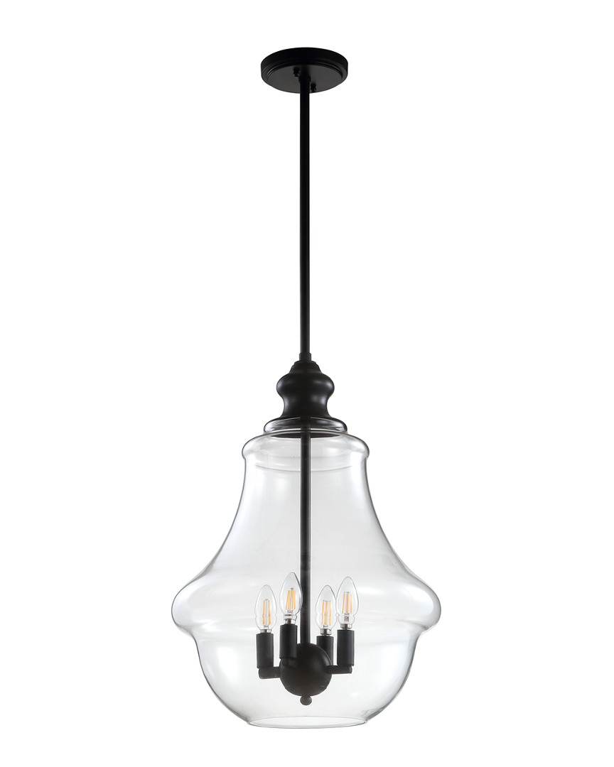 Jonathan Y Adam 16in Adjustable Metal Glass Led Pendant
