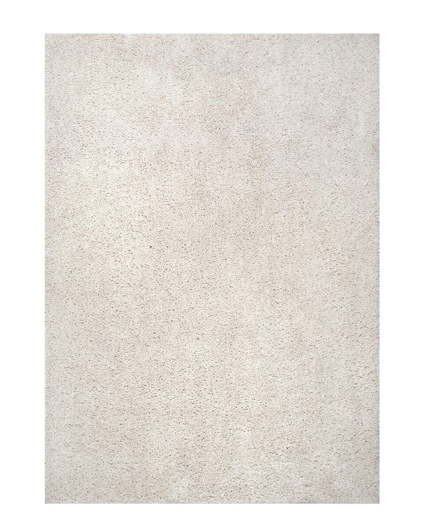 Nuloom Clare Solid Shag White Rug