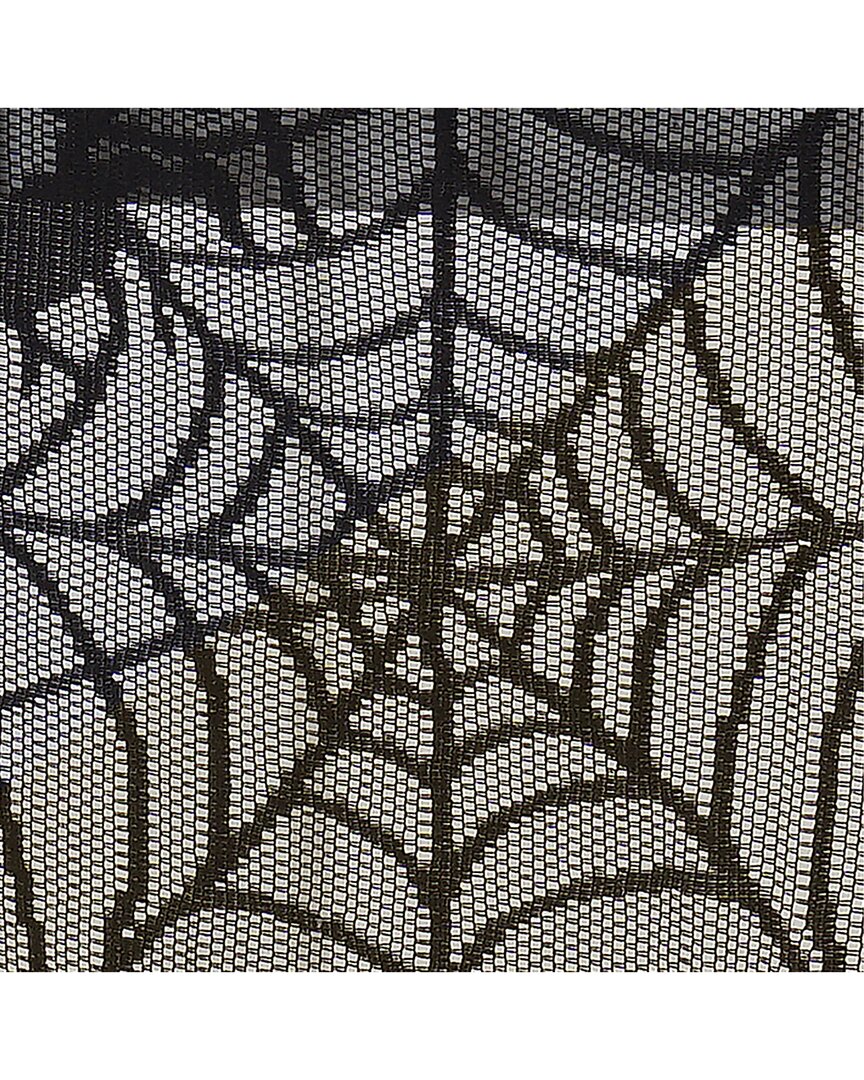 Elrene Home Fashions Crawling Web Lace Halloween Tablecloth With Orange Liner In Black