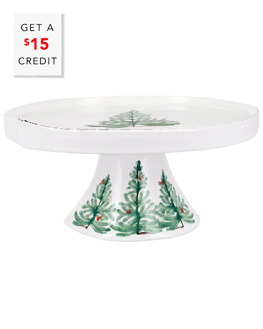 Vietri Lastra Holiday Large Cake Stand With $15 Credit In Multicolor