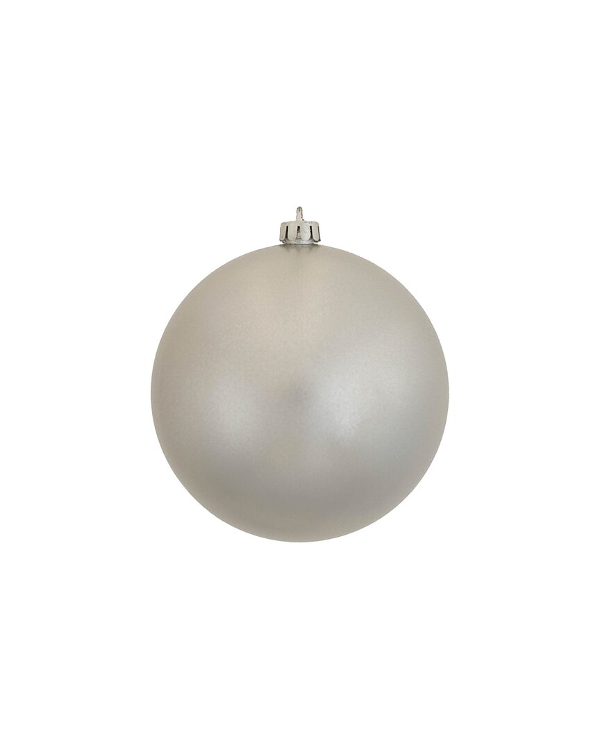Vickerman Set Of 4 Silver 4.75in Candy Ball Ornaments