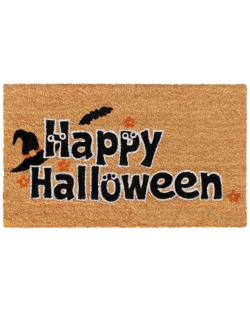 Master Weave Happy Halloween Doormat In Black