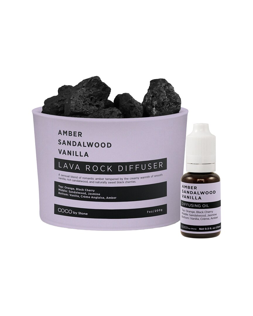 Coco By Stone Handmade Lava Rock Diffuser With Oil Starter Pack - Inspired By Victoria's Secret Amber Romance