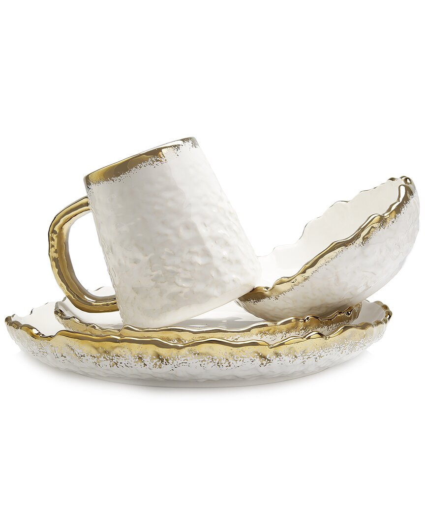 ALICE PAZKUS ALICE PAZKUS SPECKLED GOLD DESIGN DINNER SET SET OF 4