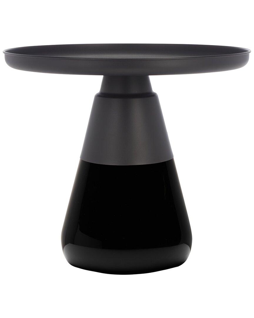 Safavieh Couture Casella Glass Base Accent Table In Black