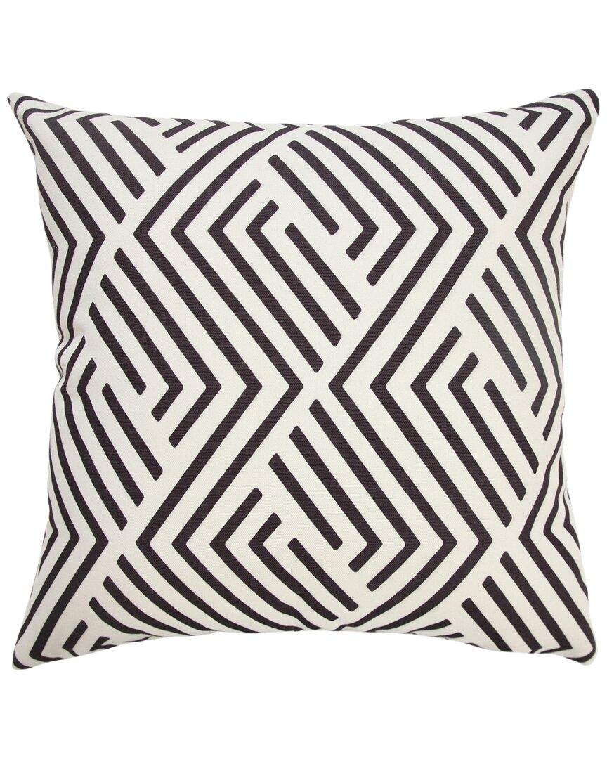 Lr Home Vivian Geometric Maze Indoor/outdoor Throw Pillow In Black