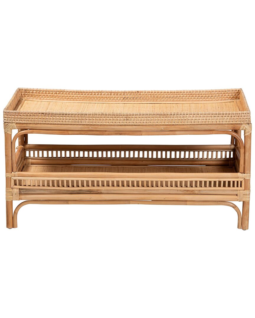 Baxton Studio Lombok Modern Bohemian Rattan Coffee Table