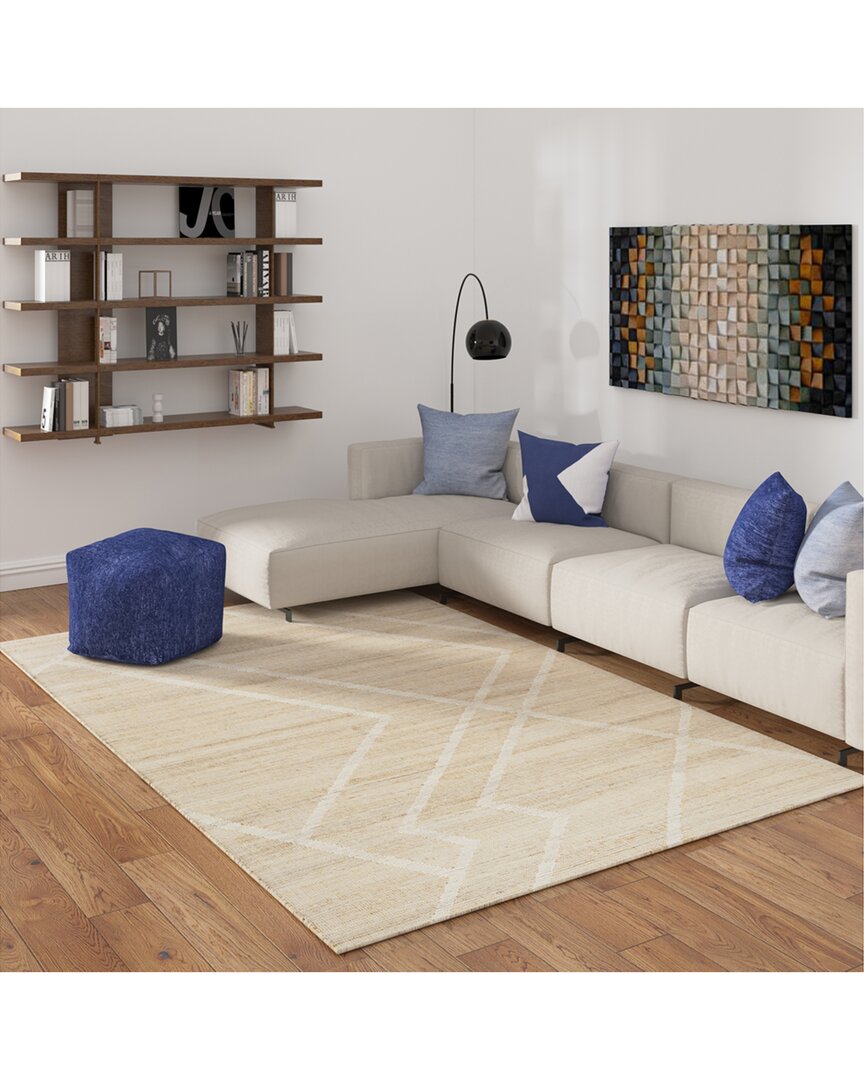 Lr Home Diamond Transitional Abstract Handmade Area Rug In White