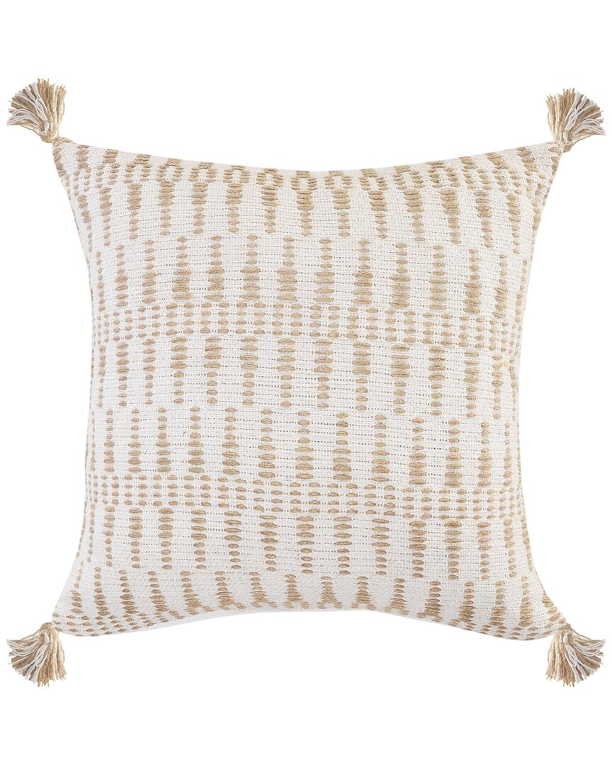 Lr Home Jute Geometric Tasseled Throw Pillow