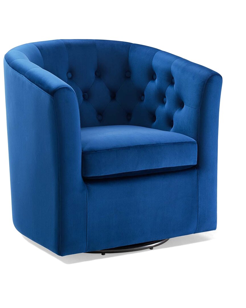 Modway Prospect Tufted Performance Velvet Swivel Armchair In Blue