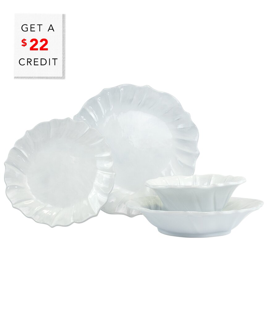 Vietri Incanto Ruffle Four-piece Place Setting With $22 Credit In White