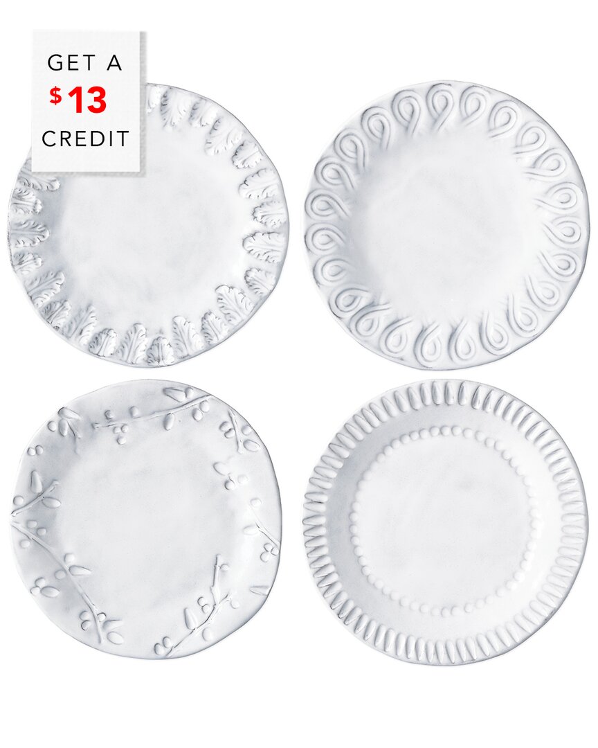 Shop Vietri Set Of 4 Incanto Assorted Canape Plates With $13 Credit In White
