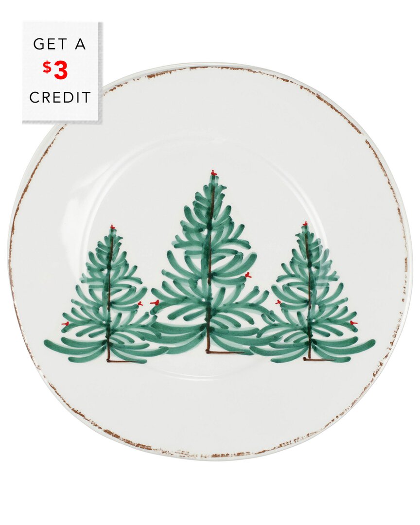 Vietri Melamine Lastra Holiday Dinner Plate With $2.6 Credit In White