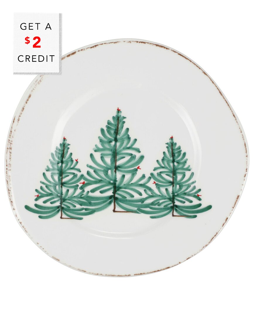 Vietri Melamine Lastra Holiday Salad Plate With $2 Credit In White