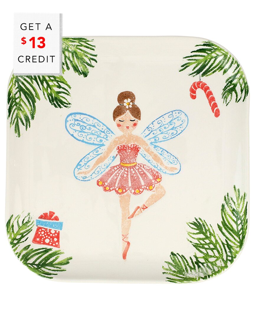 Shop Vietri Nutcrackers Sugar Plum Fairy Square Platter With $13 Credit