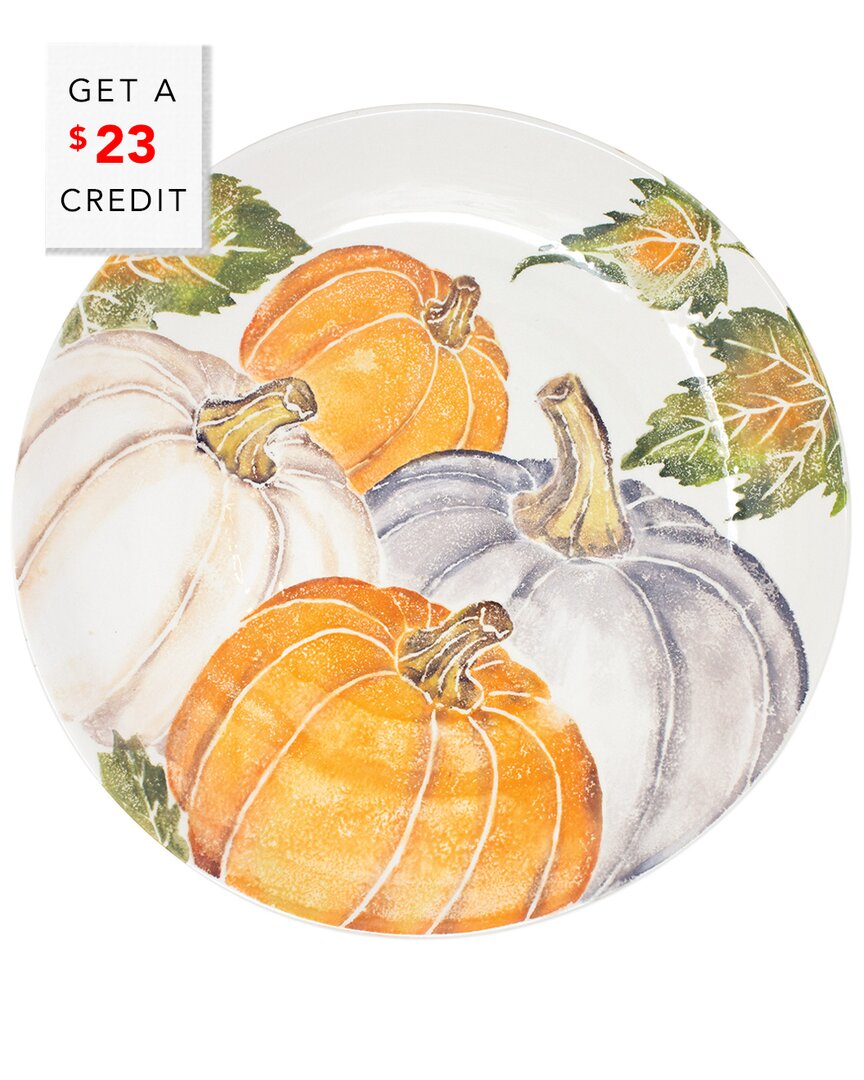 Vietri Pumpkins Large Serving Bowl With Assorted Pumpkins With $23 Credit