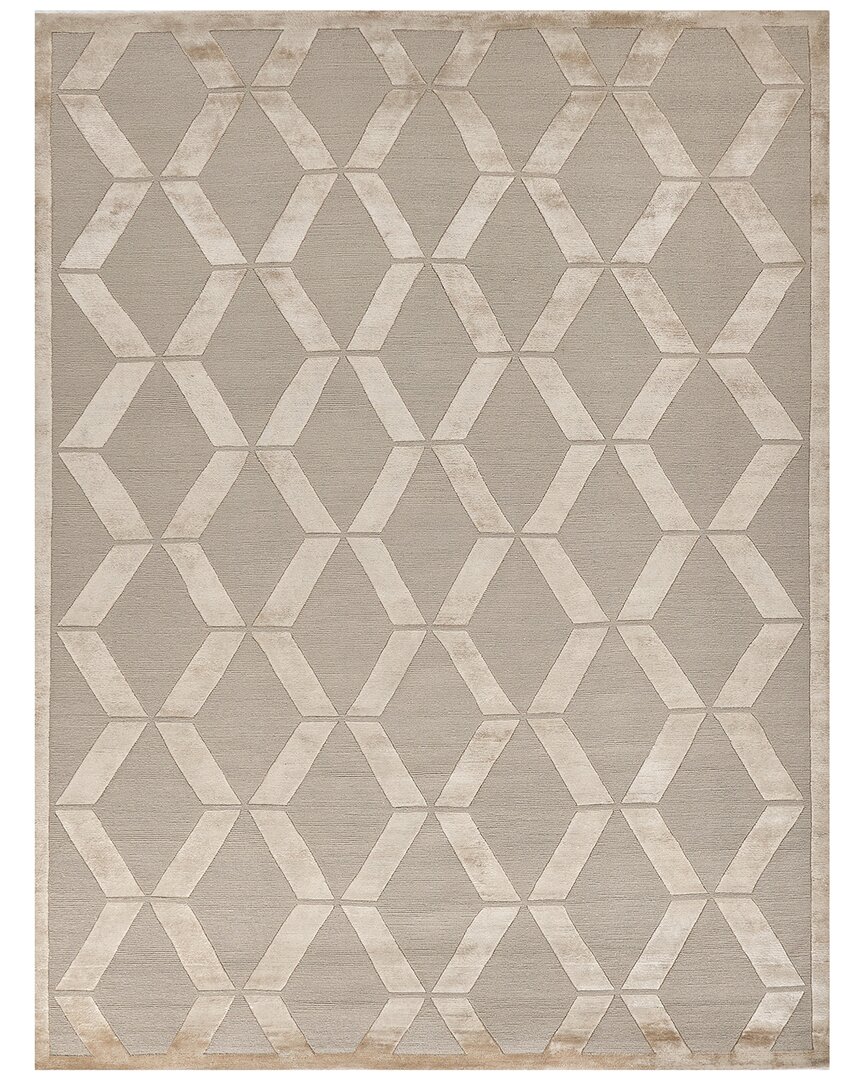 Exquisite Rugs Metro Velvet Hand-knotted New Zealand Wool-blend Rug In Beige