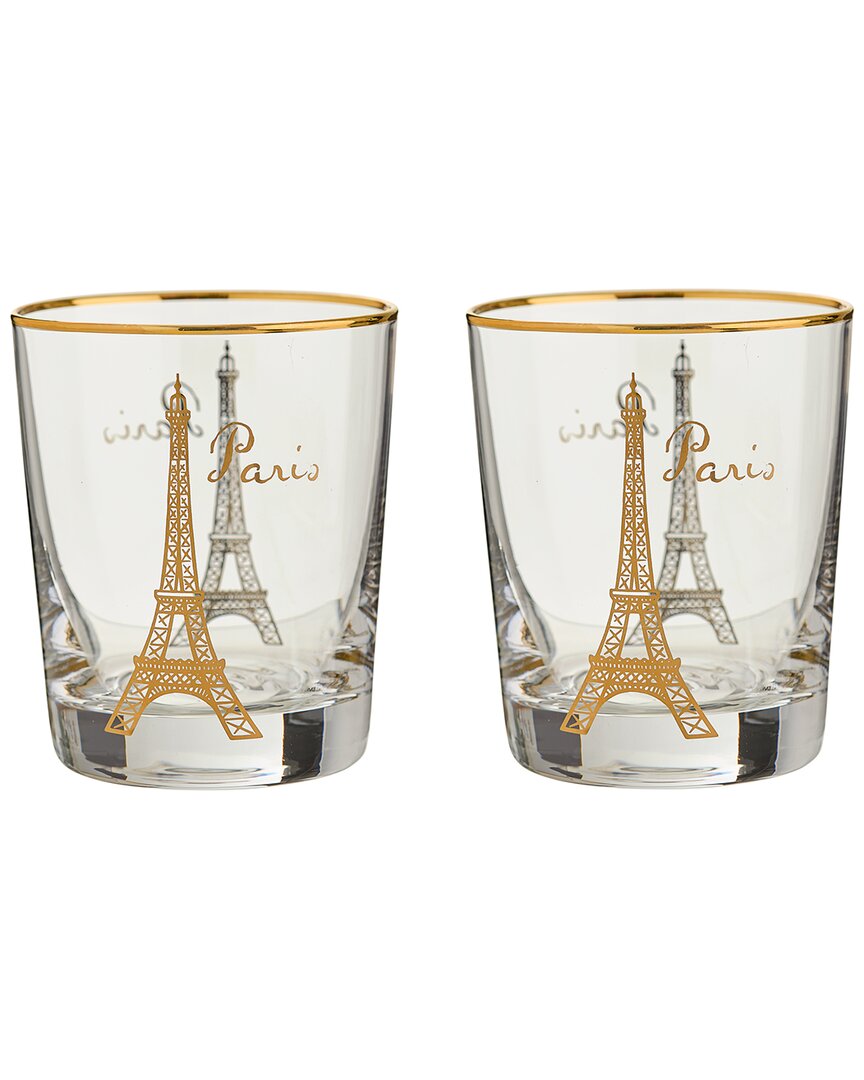 Rosanna Set Of 2 The Grand Tour Paris Double Old Fashioned Glasses In Multi