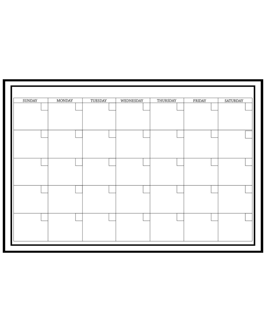 Brewster Large White Monthly Dry Erase Calendar Decal